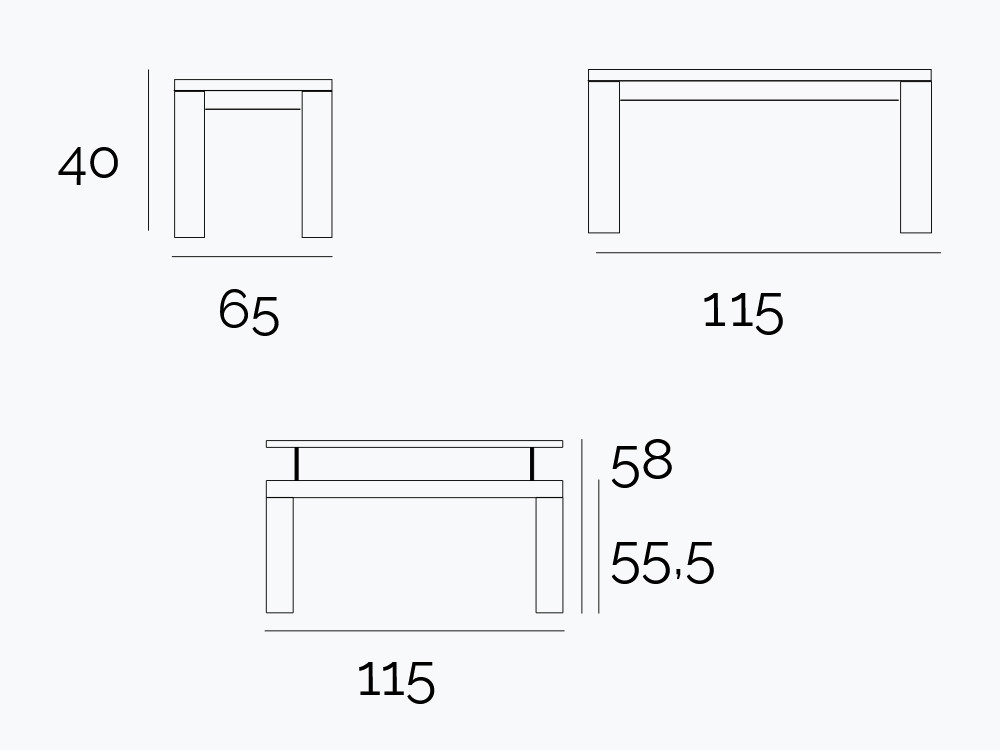 Mesa de centro elevable Eco Cristal