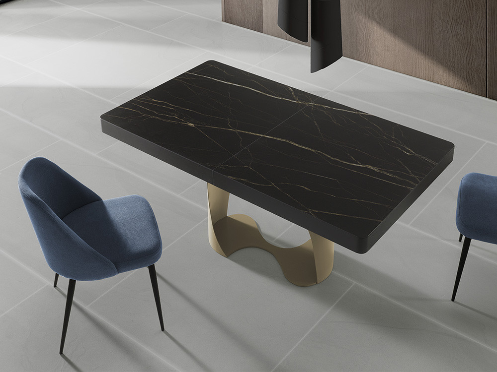 Elige tu mesa extensible porcelánica Duna de Indesan. Múltiples acabados y medidas para un rincón de salón muy sofisticado.
