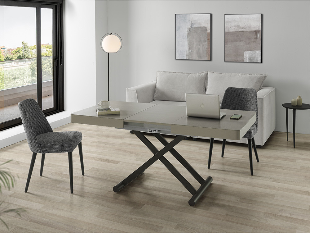 Convierte la mesa Vita en mesa de comedor con su sistema elevable eléctrico de Indesan