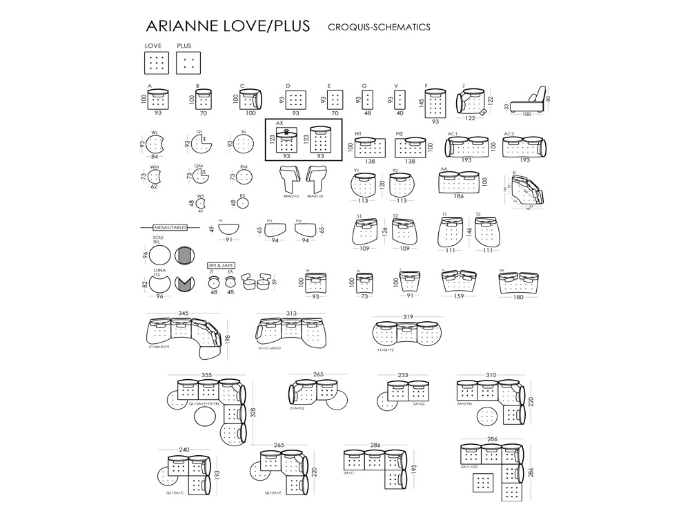 Tu salón lucirá con este sofá rinconera moderno Arianne Love. Personaliza cada módulo y puf con un estilo muy premium.