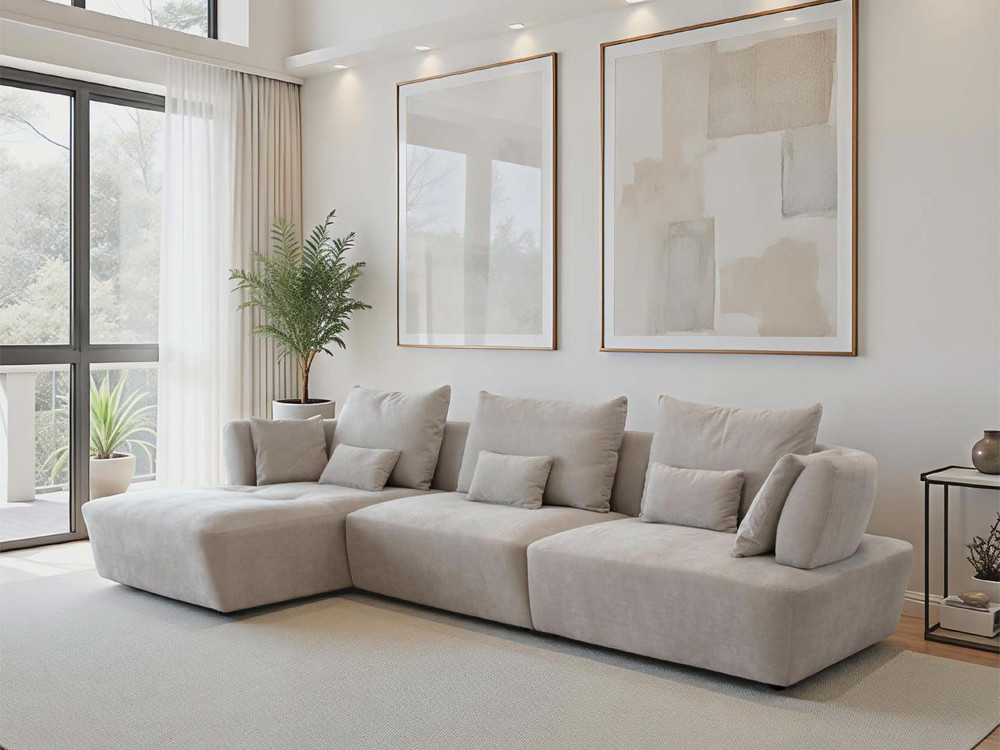 Diseña tu sofá chaiselongue Bloom de Fama en Mobel 6000 en Madrid. Personaliza medidas y acabados con gran estilo premium.