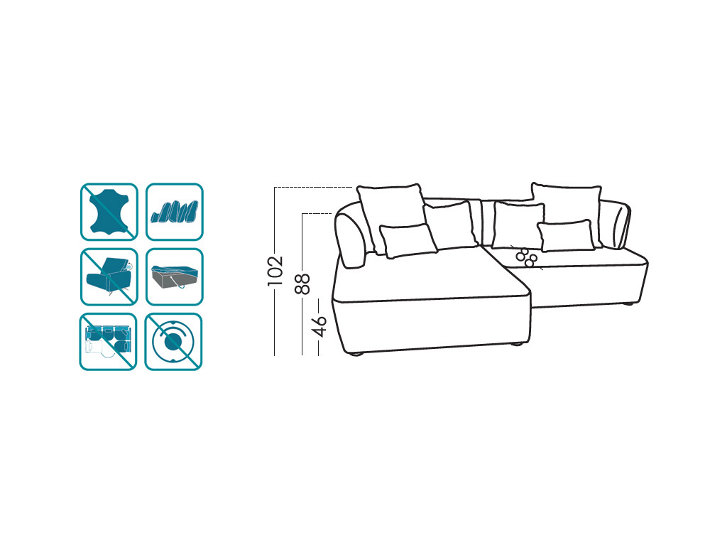 Disfruta el confort del sofá chaiselongue Bloom. Personaliza medidas y telas para un gran descanso con estilo premium