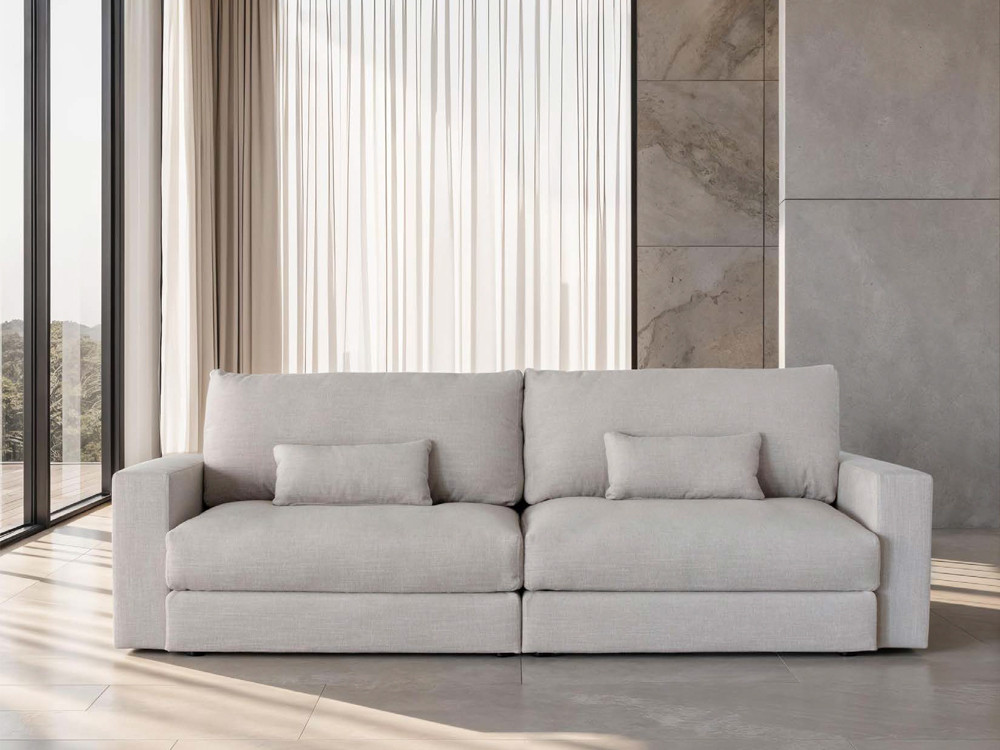 Diseña tu sofa de tres plazas Héctor de Fama en Mobel 6000 en Madrid. Personaliza medidas y telas con gran estilo premium.