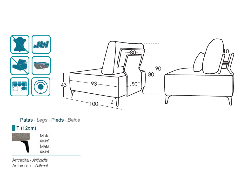 Crea un salón único con el sofa rinconera modular Kalahari. Estilo premium para tu Seismil Studio web a medida para ti.
