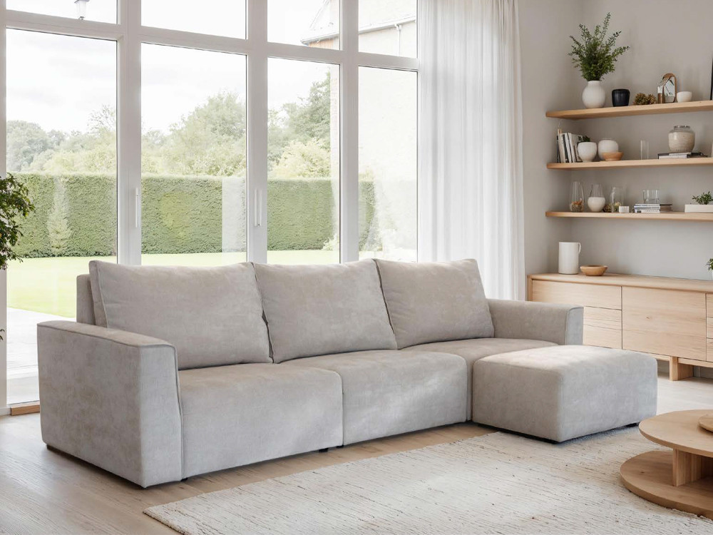 Diseña tu sofa modular Nora en Mobel 6000 en Madrid. Elige medidas y telas con un diseño de estilo muy premium