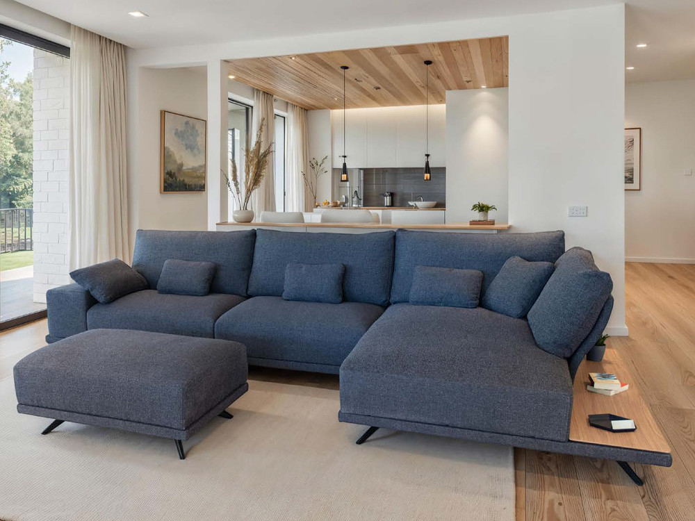 Diseña tu sofa modular Oasis de Fama en Mobel 6000 en Madrid. Personaliza medidas y tejidos con un estilo muy premium