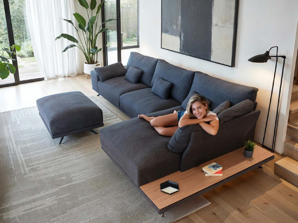 Tu sofa modular Oasis luce ideal en Seismil Studio web. Elige tus medidas y tejidos para un confort premium a tu medida.