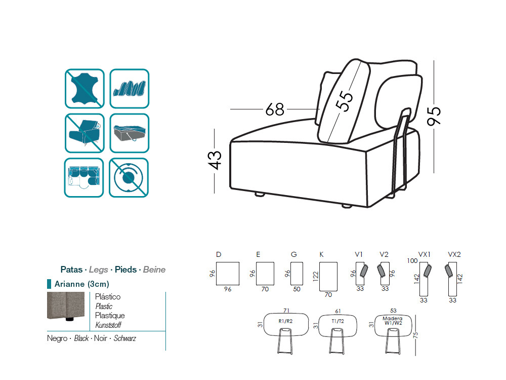 El sofa modular Teseo es ideal para tu Seismil Studio web. Elige tus medidas y tejidos para un confort premium