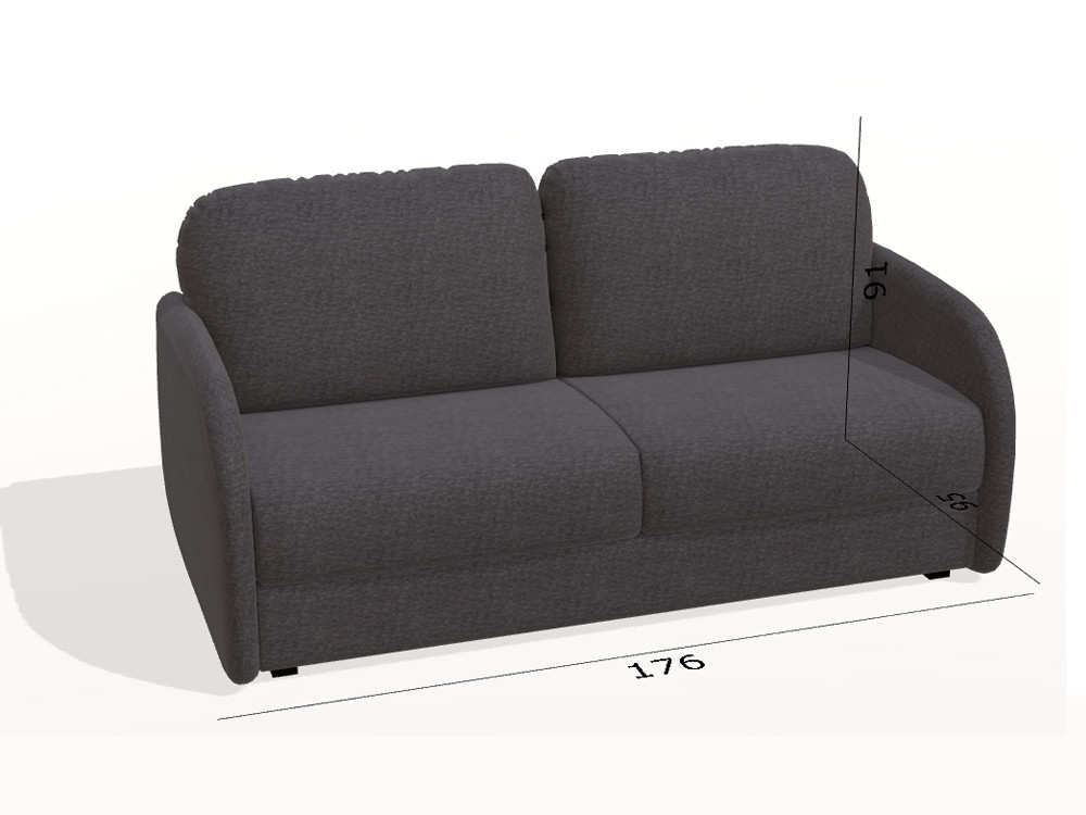 El sofa cama moderno Bopy con colchon 140x195 ofrece un diseño de formas redondeadas con gran acabado de nivel premium