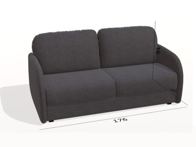 El sofa cama moderno Bopy con colchon 140x195 ofrece un diseño de formas redondeadas con gran acabado de nivel premium