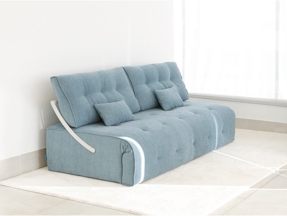Diseña tu sofa cama moderno Indy de Fama en Mobel 6000 en Madrid. Apertura electrica click clack con gran estilo premium.