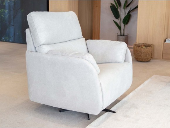 Diseña tu sillon relax giratorio Adan de Fama en Mobel 6000 en Madrid. Personaliza telas con estilo premium