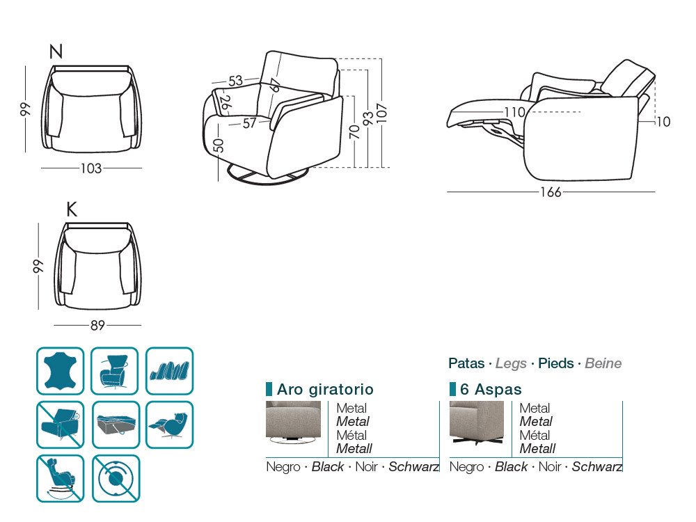 El sillon relax moderno Adan de Fama es ideal para tu hogar. Tejidos seleccionados con un confort premium