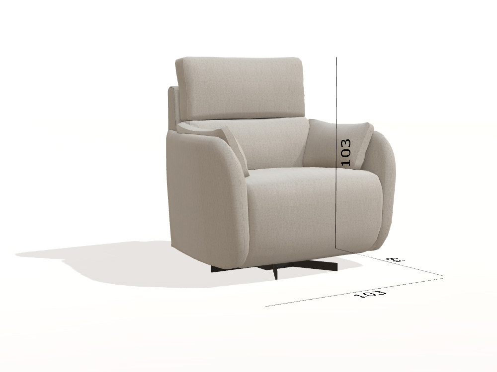 Crea un sillon reclinable y giratorio unico con el modelo Adan de Fama. Elige tus telas para un diseño muy premium