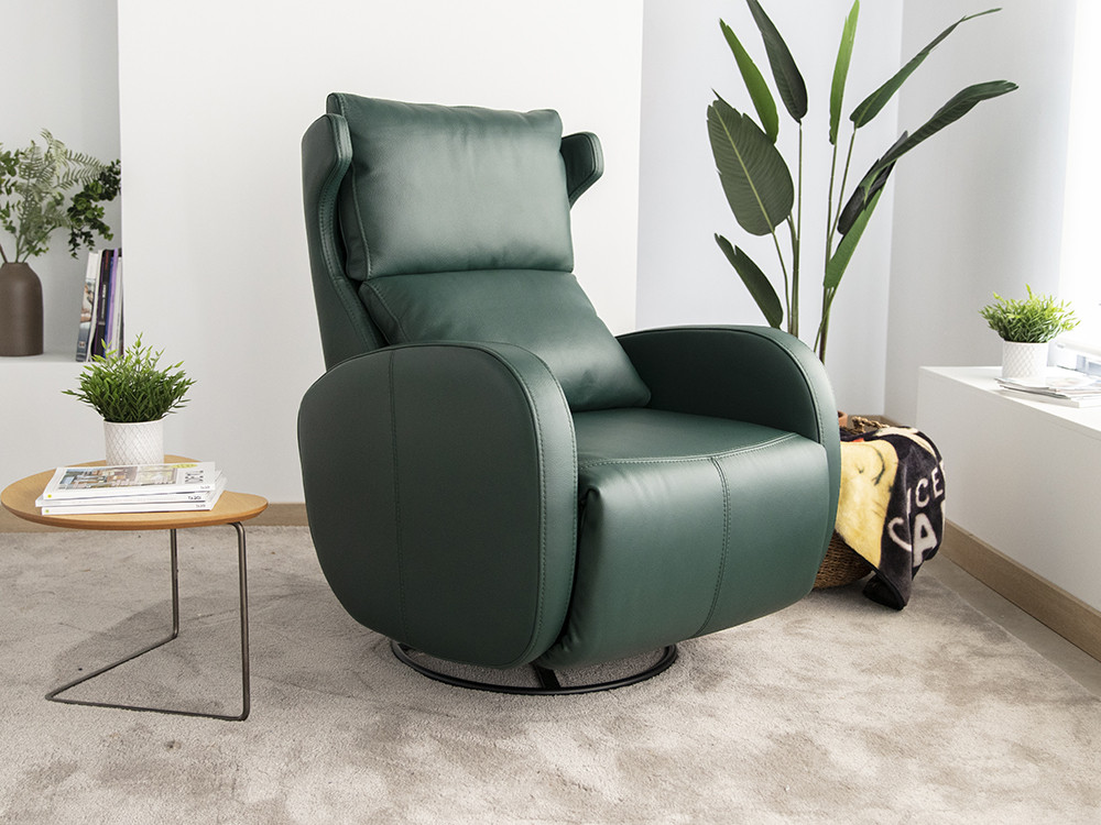 Diseña tu sillon relax manual Kim de Fama en Mobel 6000 en Madrid. Tapizado en piel con un acabado muy premium