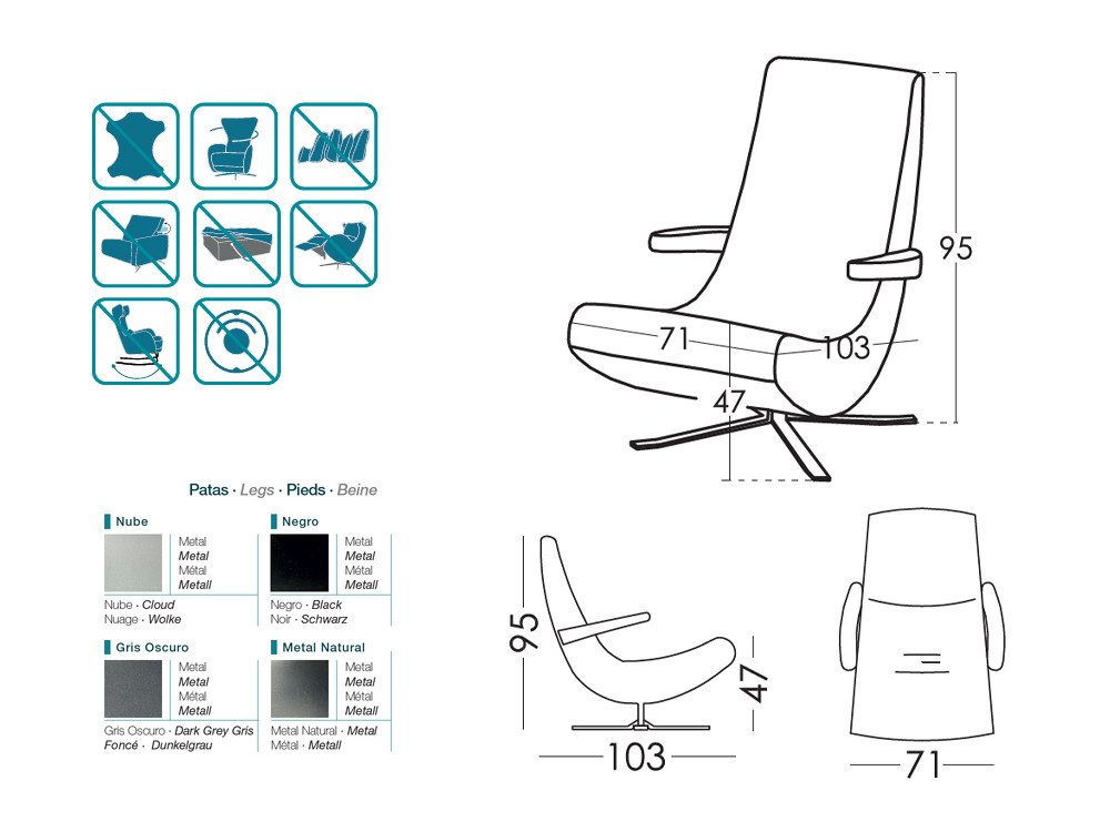 Este sillon relax moderno Swing de Fama es ideal para tu hogar. Tejidos seleccionados con confort premium