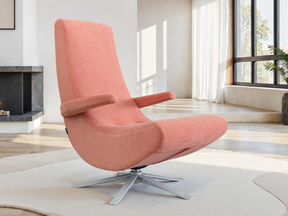 Diseña tu sillon relax giratorio Swing de Fama en Mobel 6000 en Madrid. Personaliza telas con estilo premium