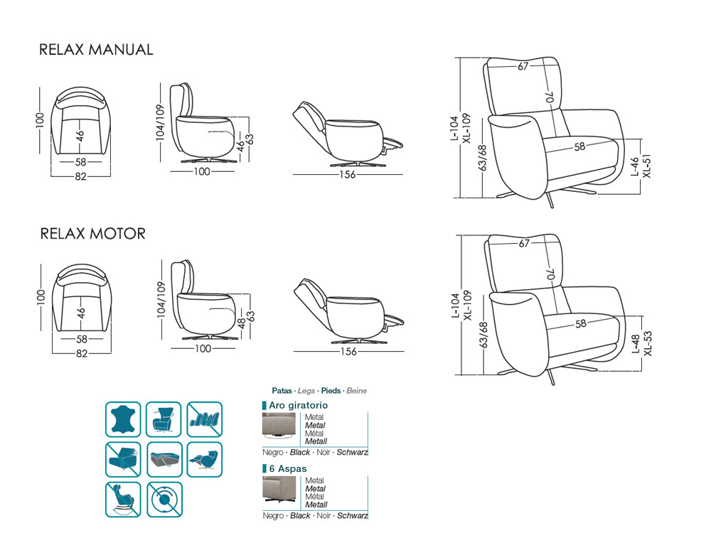 El sillon relax electrico Lolita luce ideal en tu hogar. Elige el motor o manual con confort muy premium.