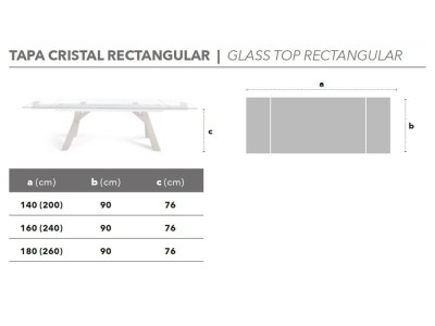 Mesa extensible Ash Cristal Nacher