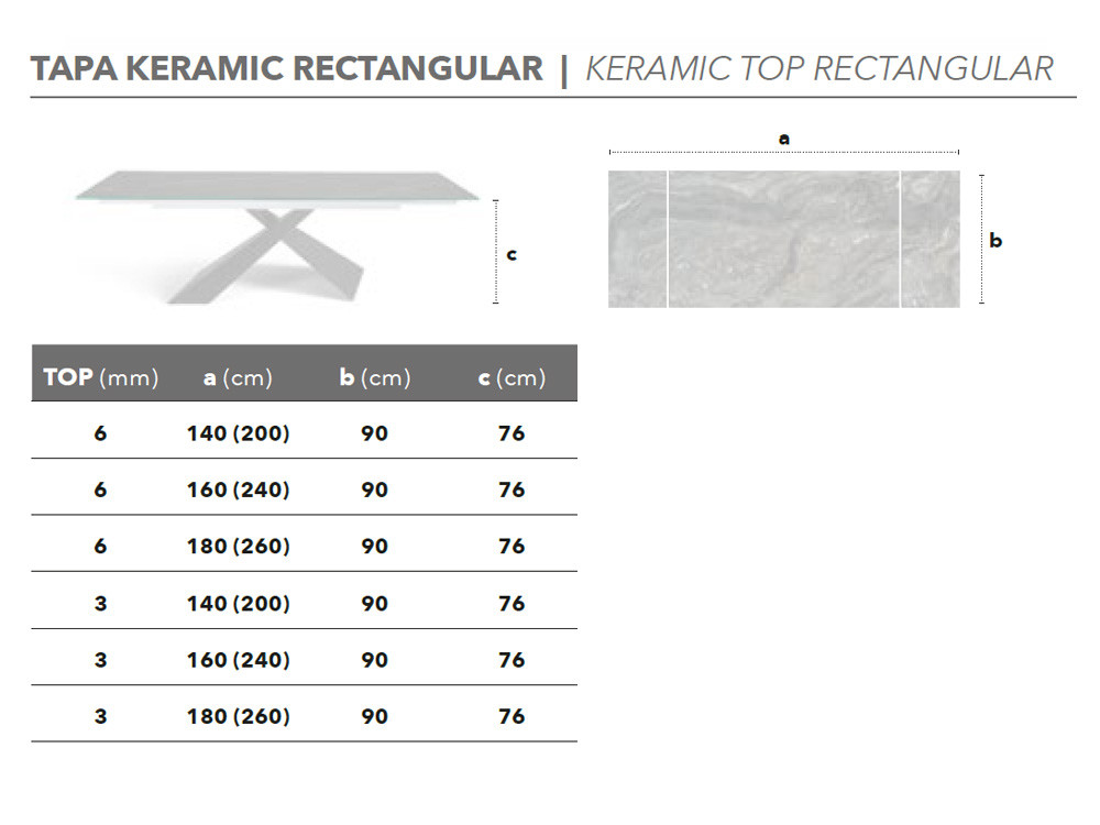 Mesa extensible Jasper Keramic