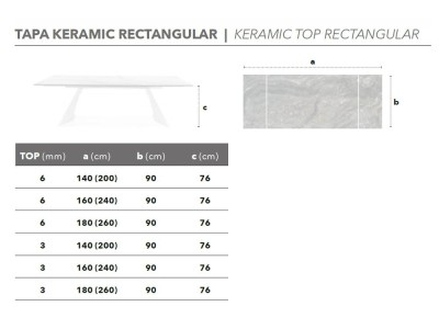 Mesa extensible Kiv porcelánico Nacher