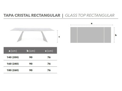 Mesa extensible Kiv cristal Nacher