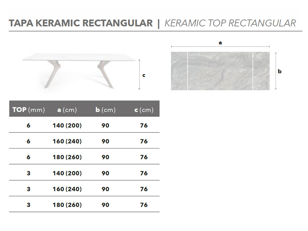 Mesa extensible Lin Keramic