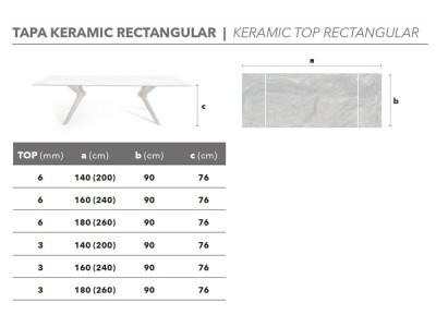Mesa Lin porcelánico CH Nacher