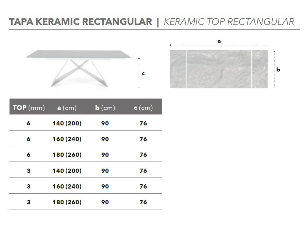 Mesa extensible Mumm Keramic