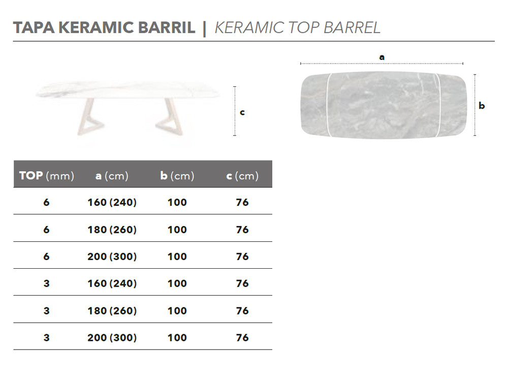 Mesa extensible Nil Porcelánico