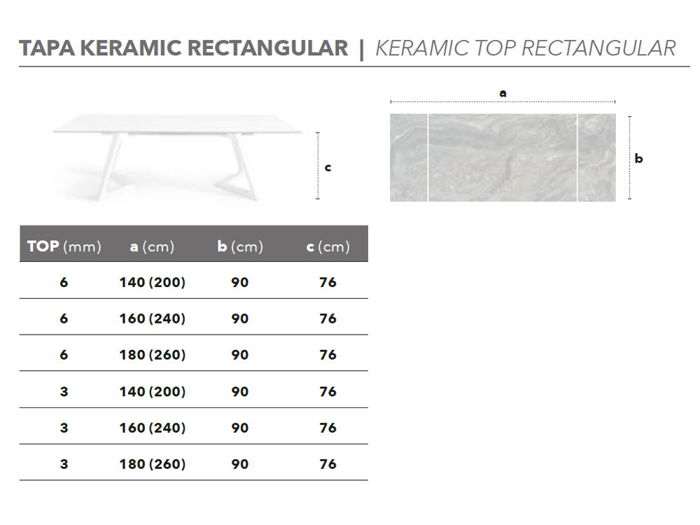 Mesa extensible Nil Porcelánico