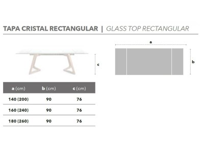 Mesa extensible Nil Cristal Nacher