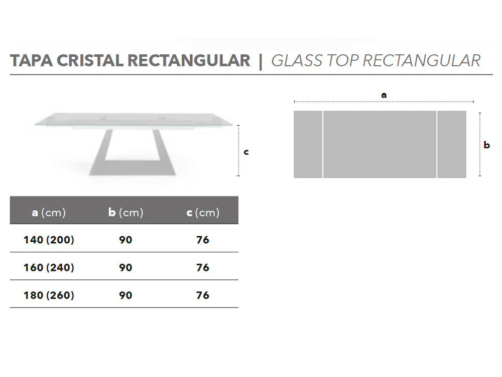 Mesa extensible Sue Cristal