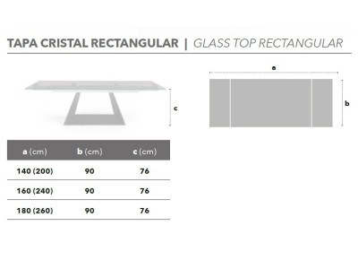 Mesa extensible Sue Cristal Nacher