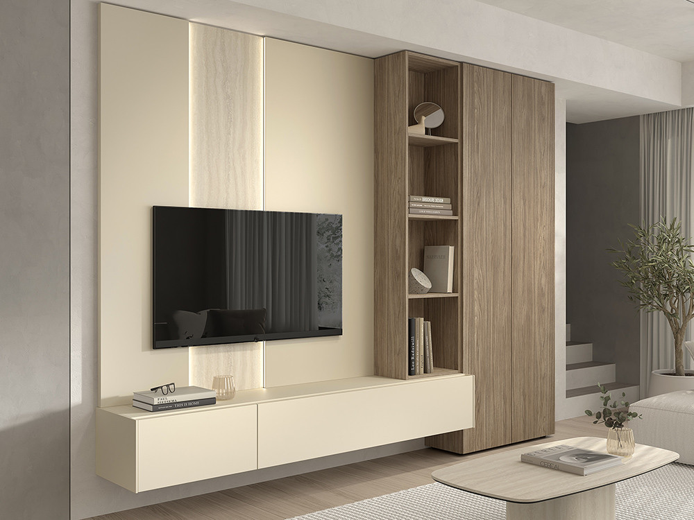 Tu mueble de tv con panel B018 te espera. Haz tu compra online en Mobel 6000