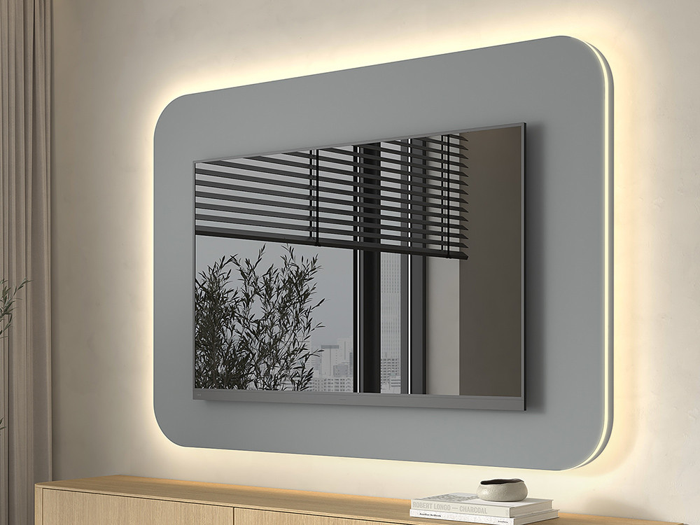 Mueble TV con panel redondeado B039