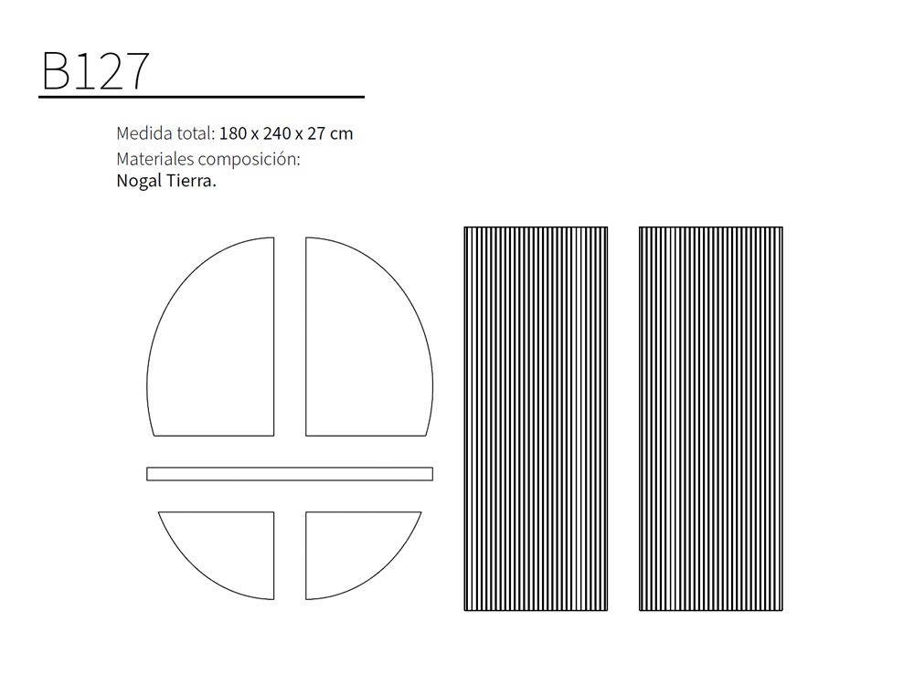 Tu mueble de recibidor B124 te espera. Haz tu compra online en Mobel 6000 con panel alistonado y un gran espejo redondo led.