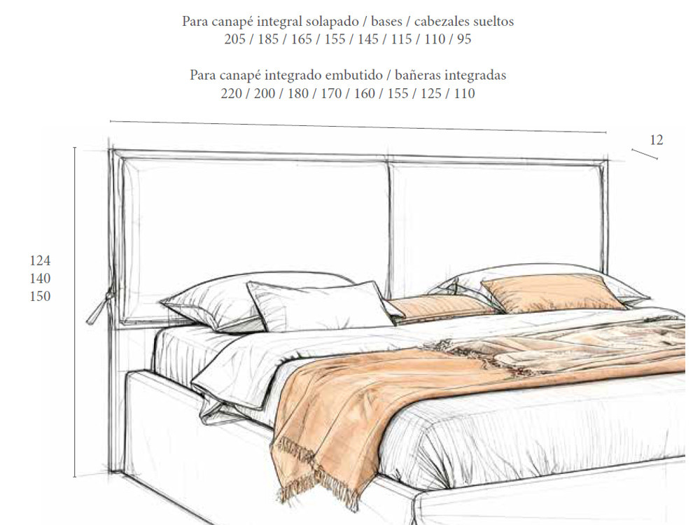 Si buscas camas tapizadas modernas, el cabecero Siena de Acana Piel con el canapé Tivoli con faldón ofrece confort premium.