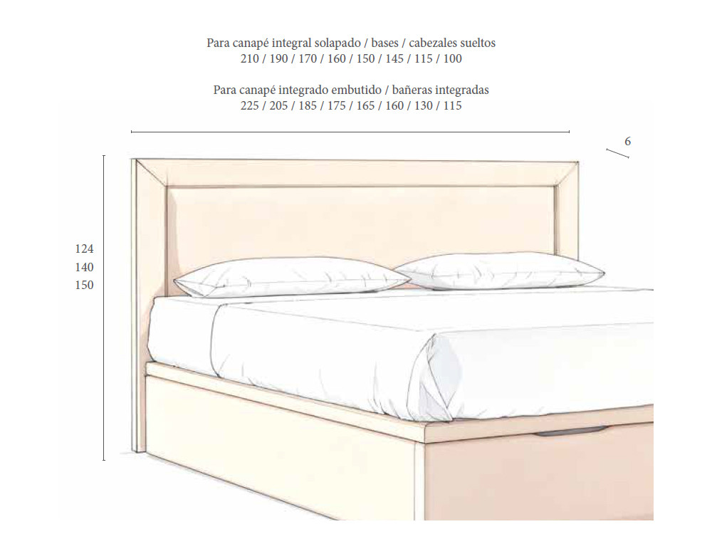Viste tu dormitorio de matrimonio moderno con el sutil cabecero Tribeca de Acana Piel y su canapé con arcón Roma más suave.