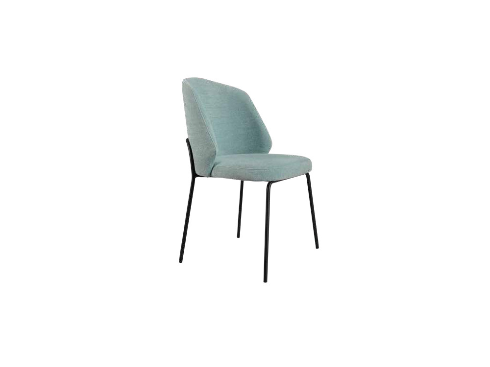 Diseña tu comedor con la silla 296 de Pérez e Hijos en Mobel 6000 en Madrid, con patas de metal negro y asiento tapizado.