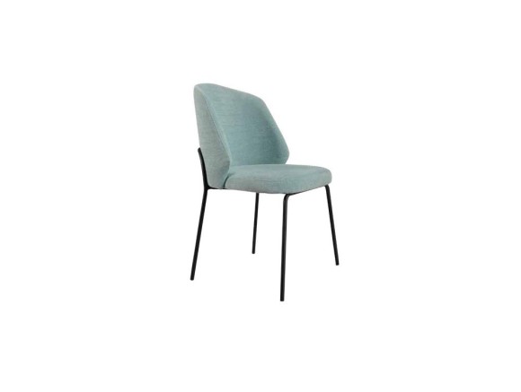 Diseña tu comedor con la silla 296 de Pérez e Hijos en Mobel 6000 en Madrid, con patas de metal negro y asiento tapizado.