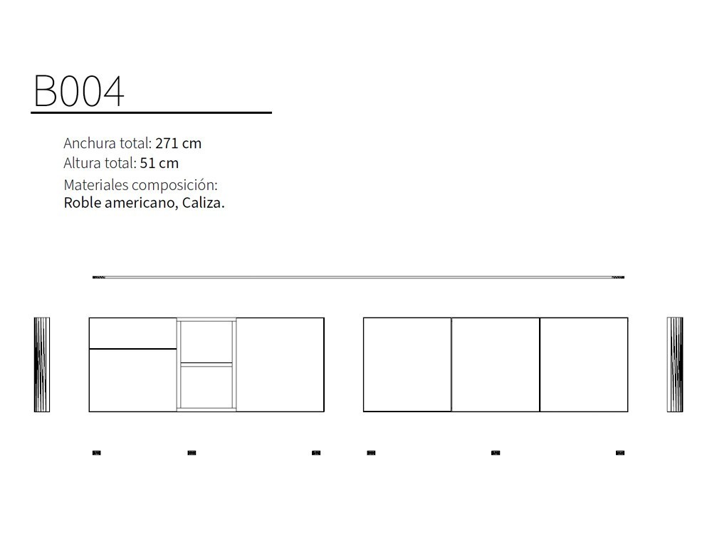 Optimiza tu salón con el mueble de tv B004 de Kazzano en Seismil Studio, con laterales redondeados y almacenaje a medida.
