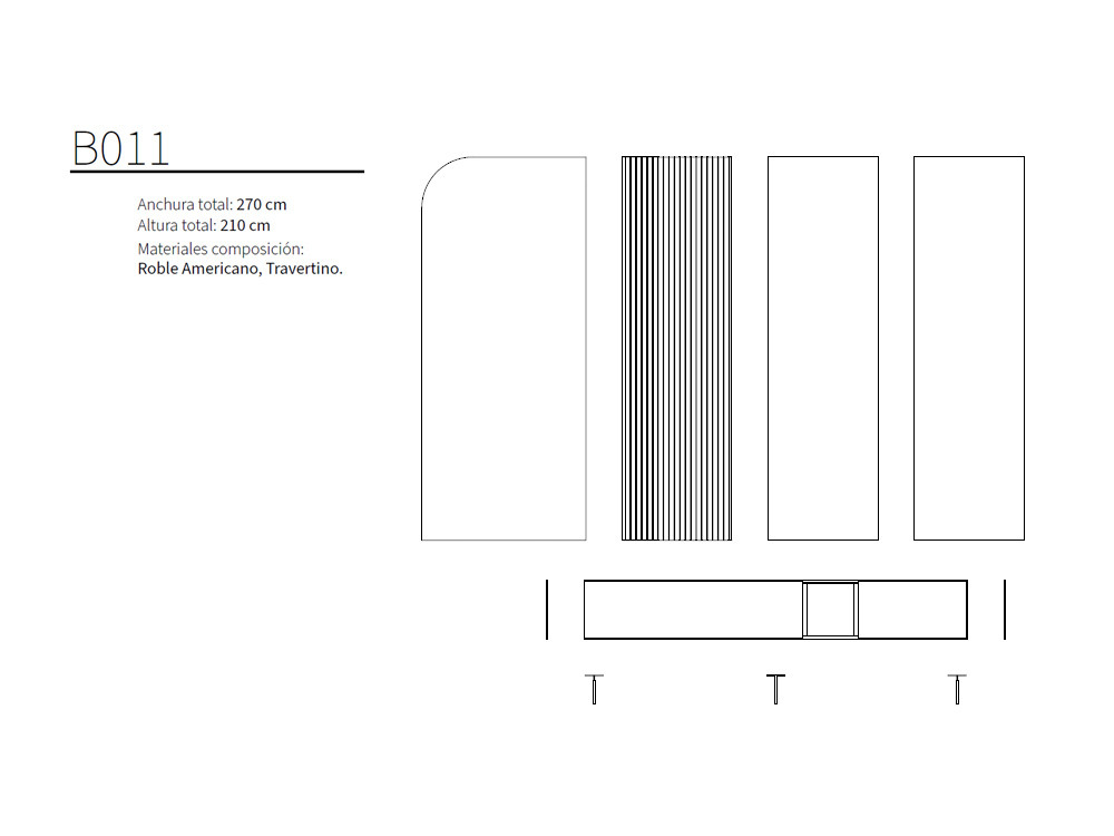 La composición de salón B011 de Kazzano destaca en Seismil Studio, con su módulo de televisión bajo y panel de franjas.