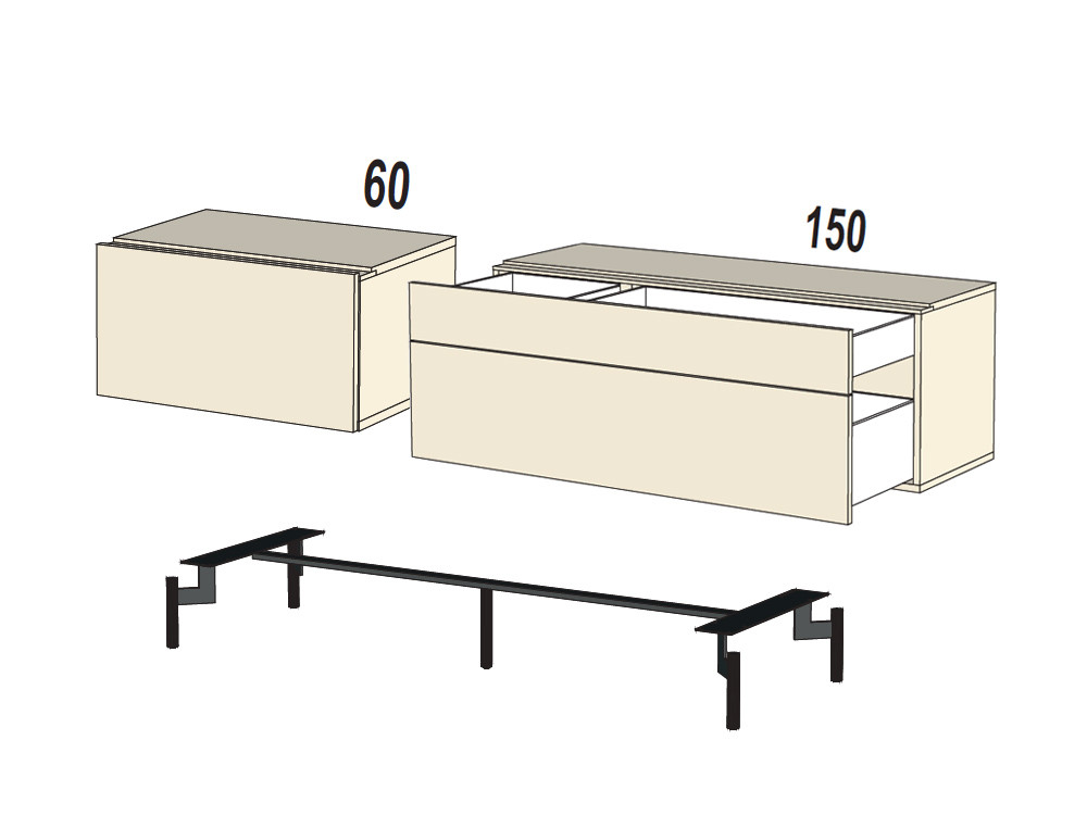Personaliza a tu gusto el mueble TV B023 de Kazzano, combinando los tonos cálidos de madera y piedra para tu salón moderno.