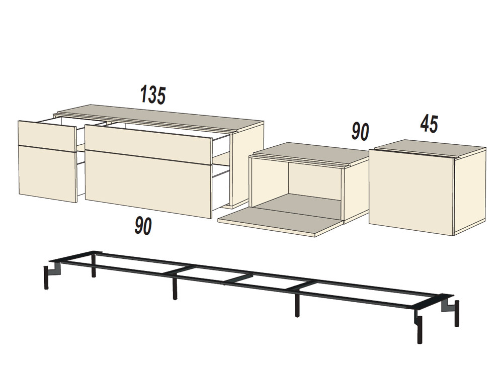 Personaliza a tu gusto el mueble TV B029 de Kazzano, combinando tonos de madera y puertas a la propia medida de tu salón.
