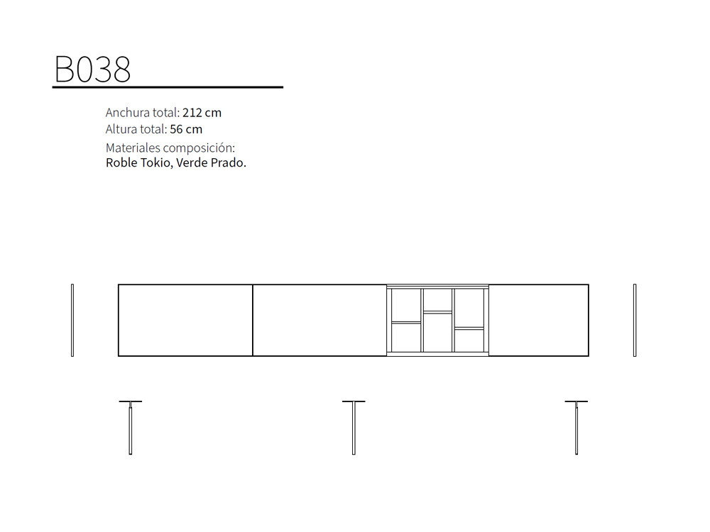 El aparador B038 de Kazzano destaca en tu hogar, compra tu mueble personalizado en Mobel 6000