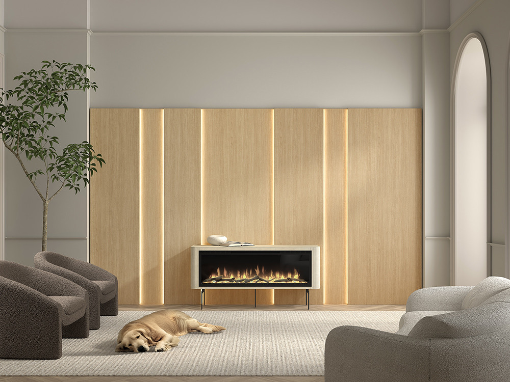 Mueble chimenea con panel B047 Kazzano
