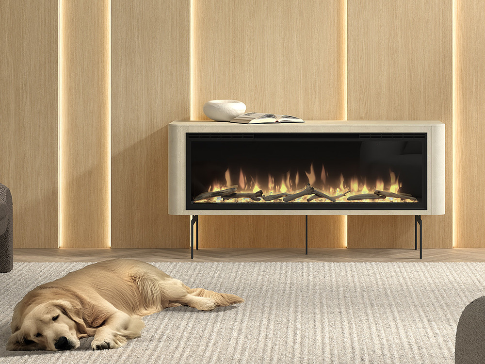 Mueble chimenea con panel B047 Kazzano