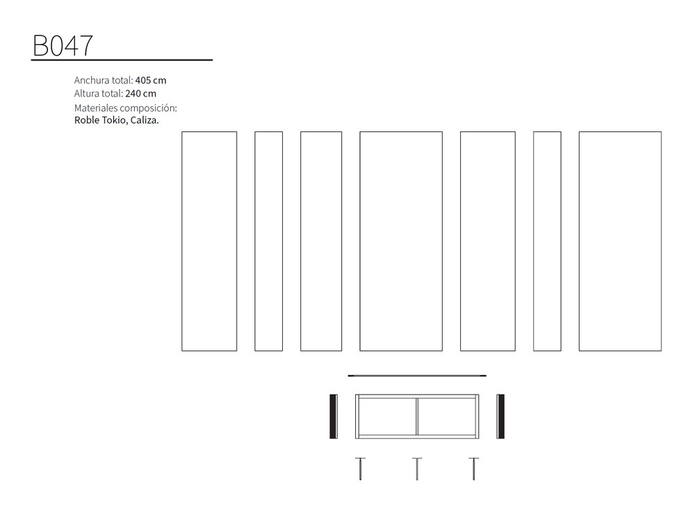 Mueble chimenea con panel B047 Kazzano