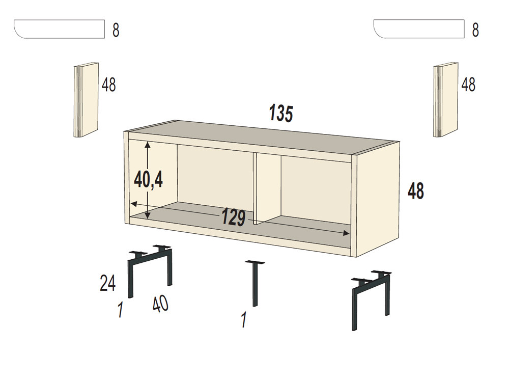 Mueble chimenea con panel B047 Kazzano